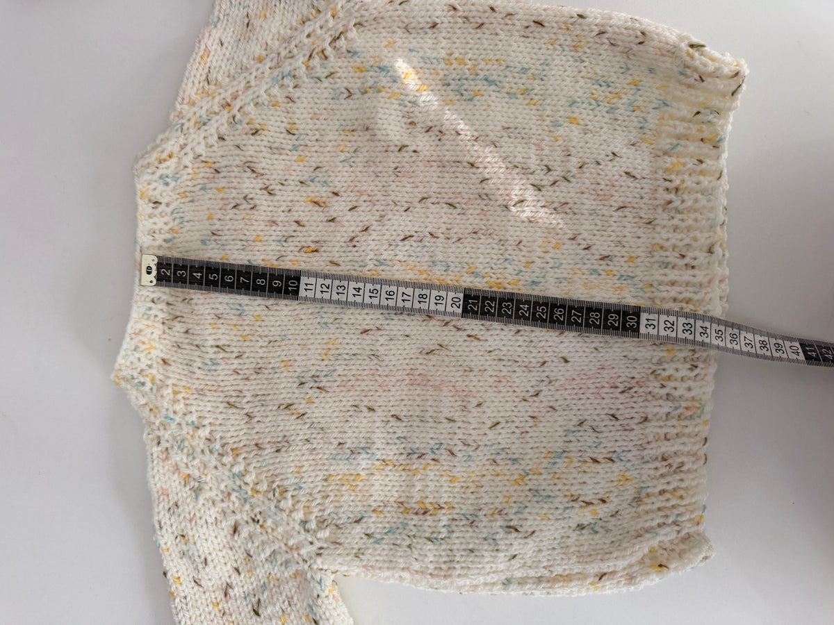 2-3 years Aran neutral fleck cardigan