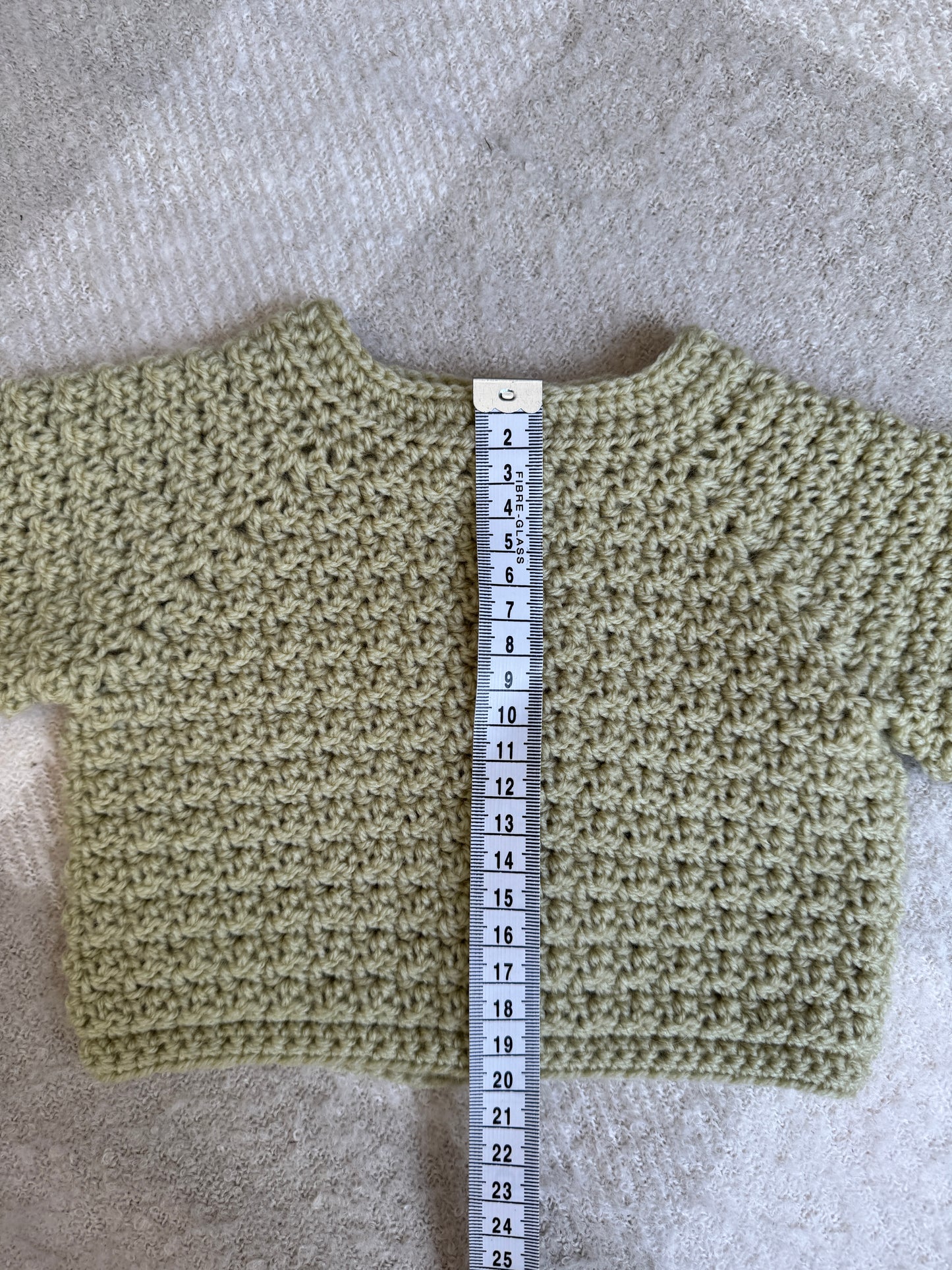 0-6m pale green crochet cardigan