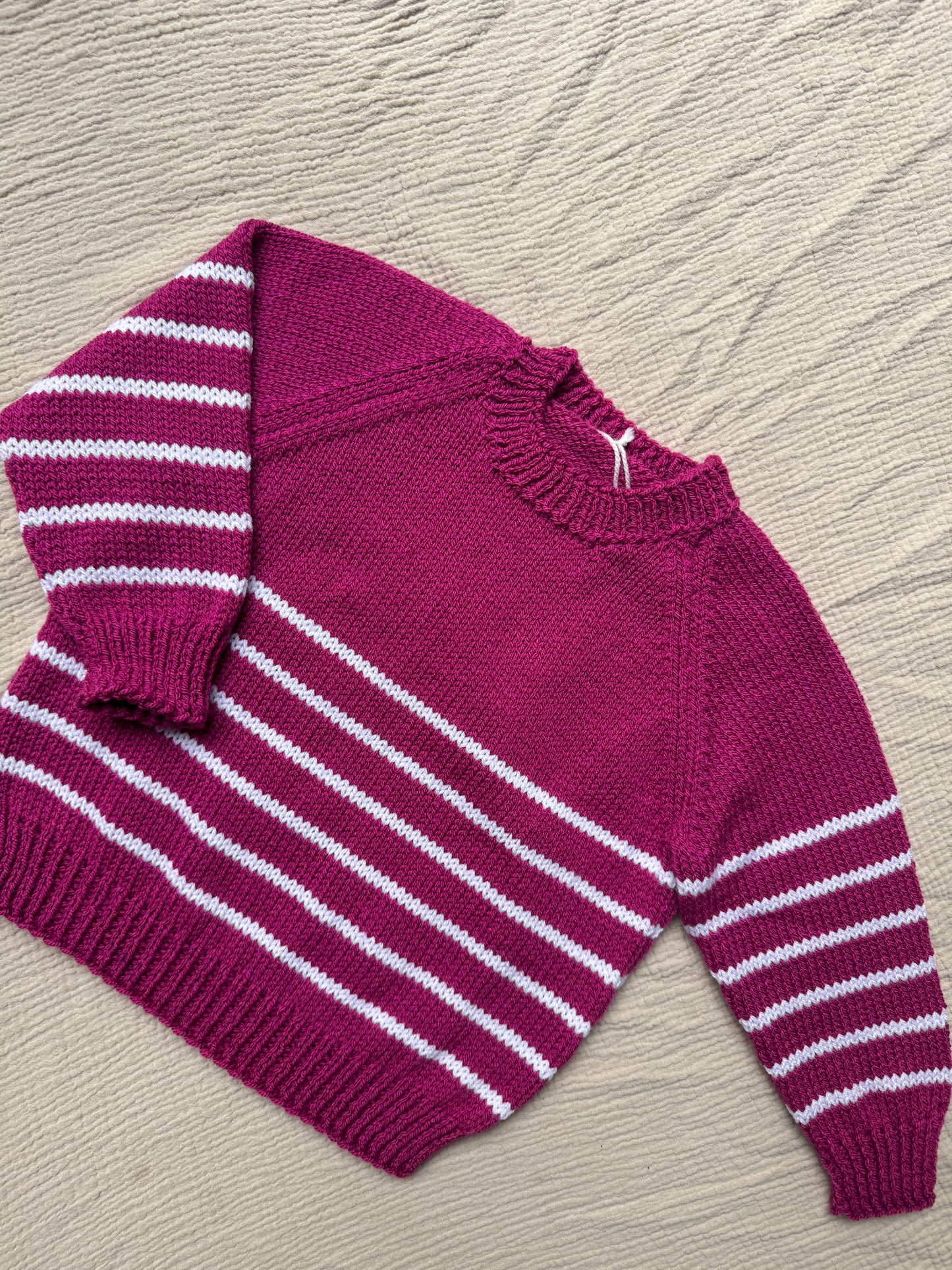 2-3 years raspberry stripe jumper