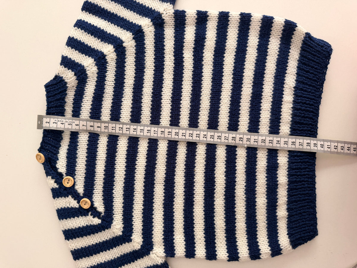 2-3 years navy and cream stripe jumper