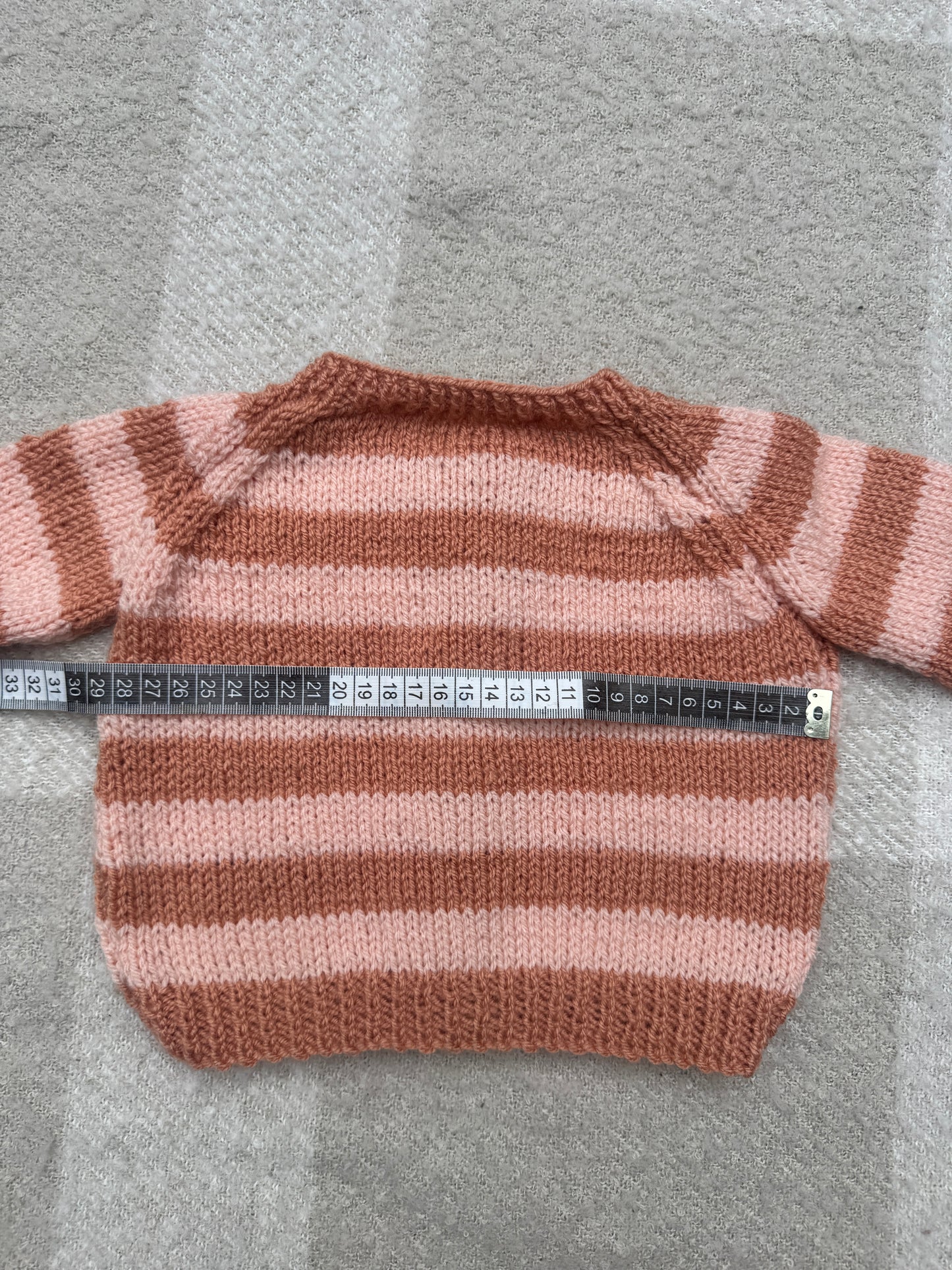 6-12m apricot/peach stripe cardigan