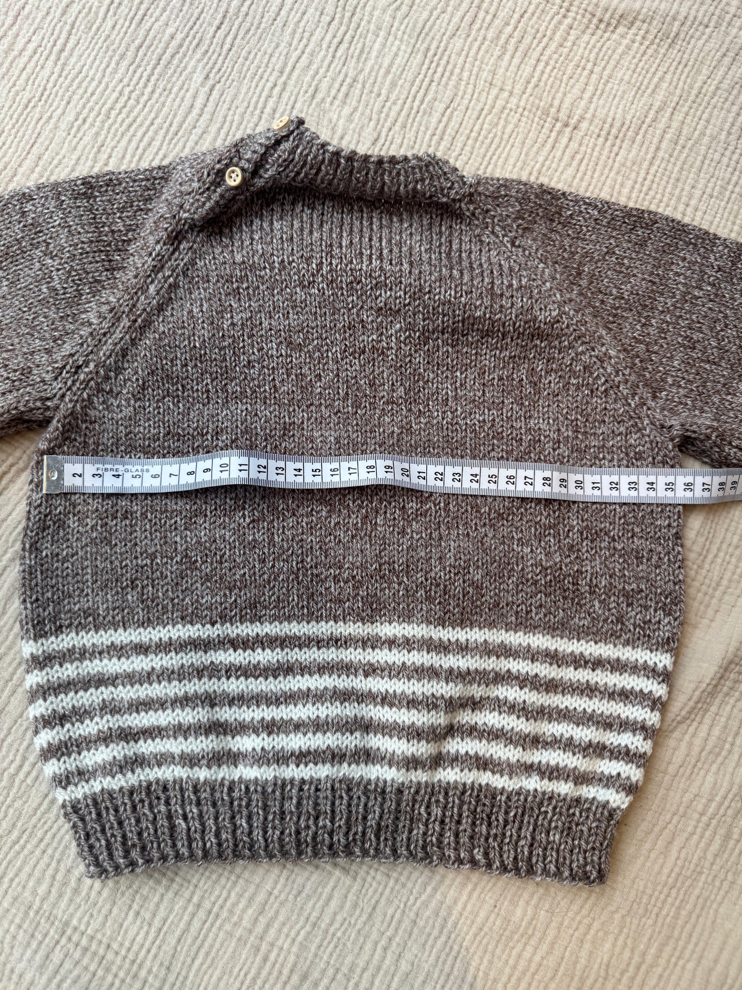2-4 years brown & cream jumper