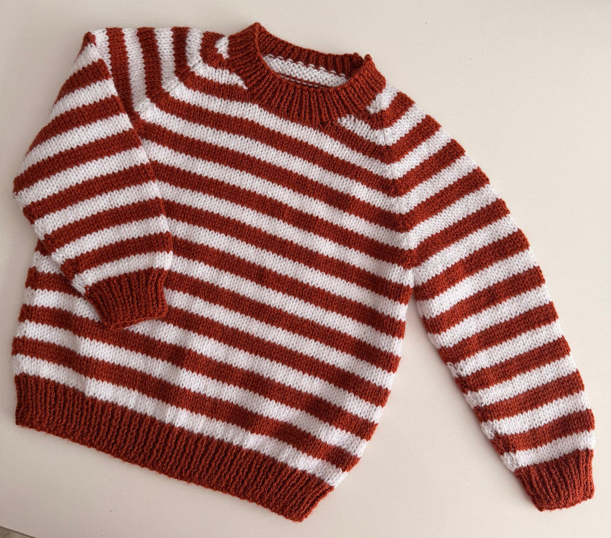2-4 years copper and white stripe jumper