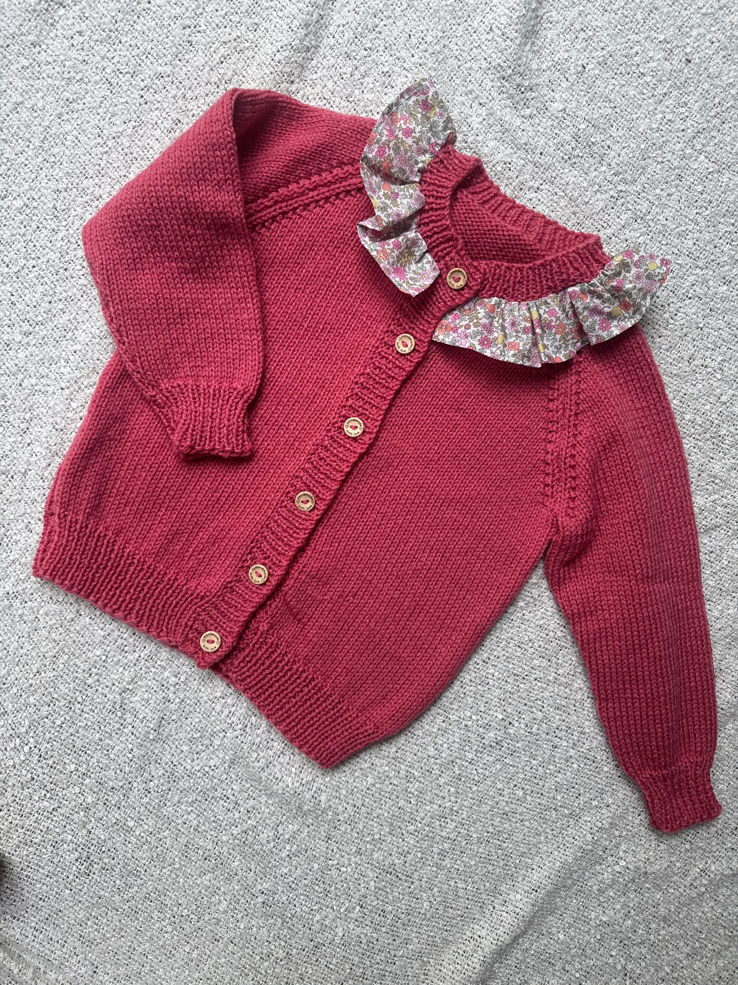 3-4 years rhubarb with liberty collar cardigan