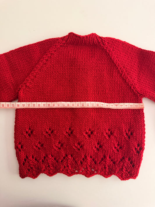 6-9m scarlet red cardigan