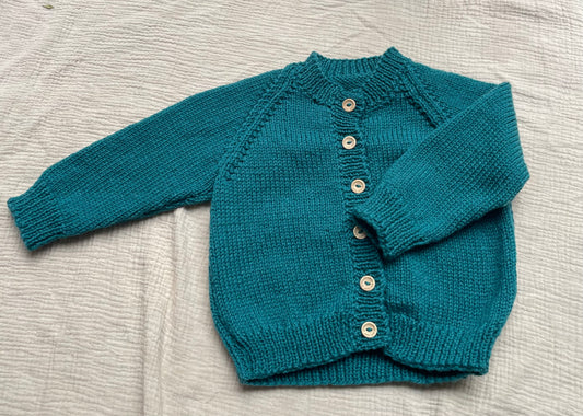 1-2 years teal cardigan
