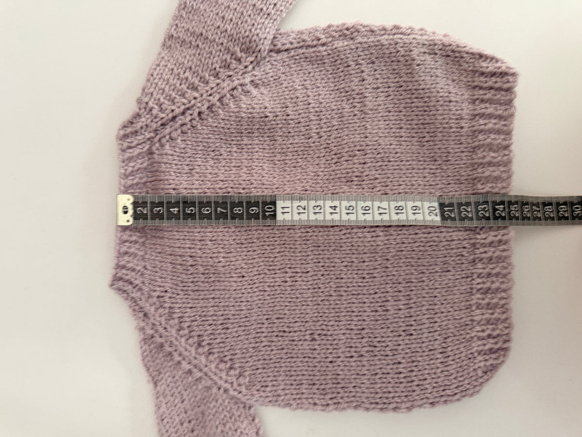 0-3m mushroom cardigan (lilac undertone)