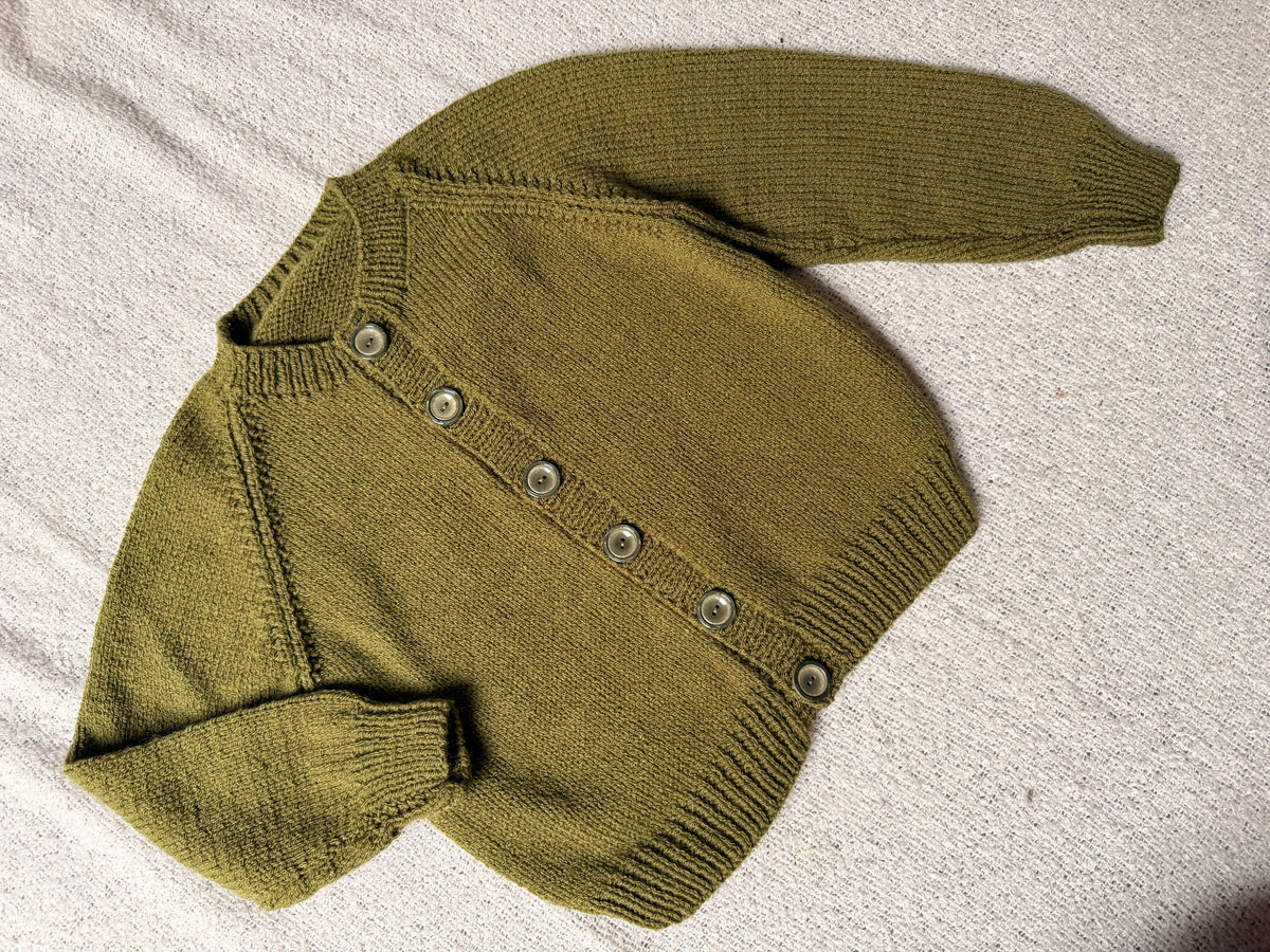 3-4 years moss cardigan