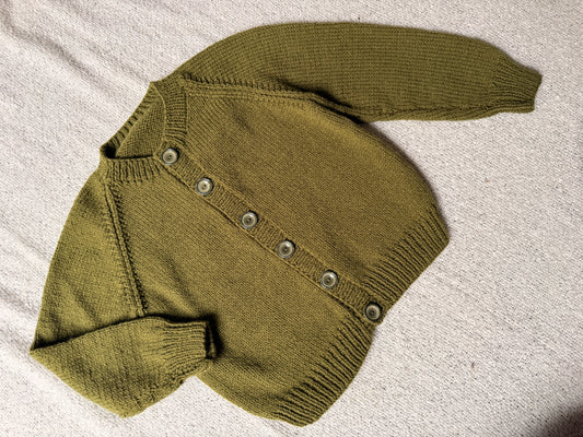 3-4 years moss cardigan