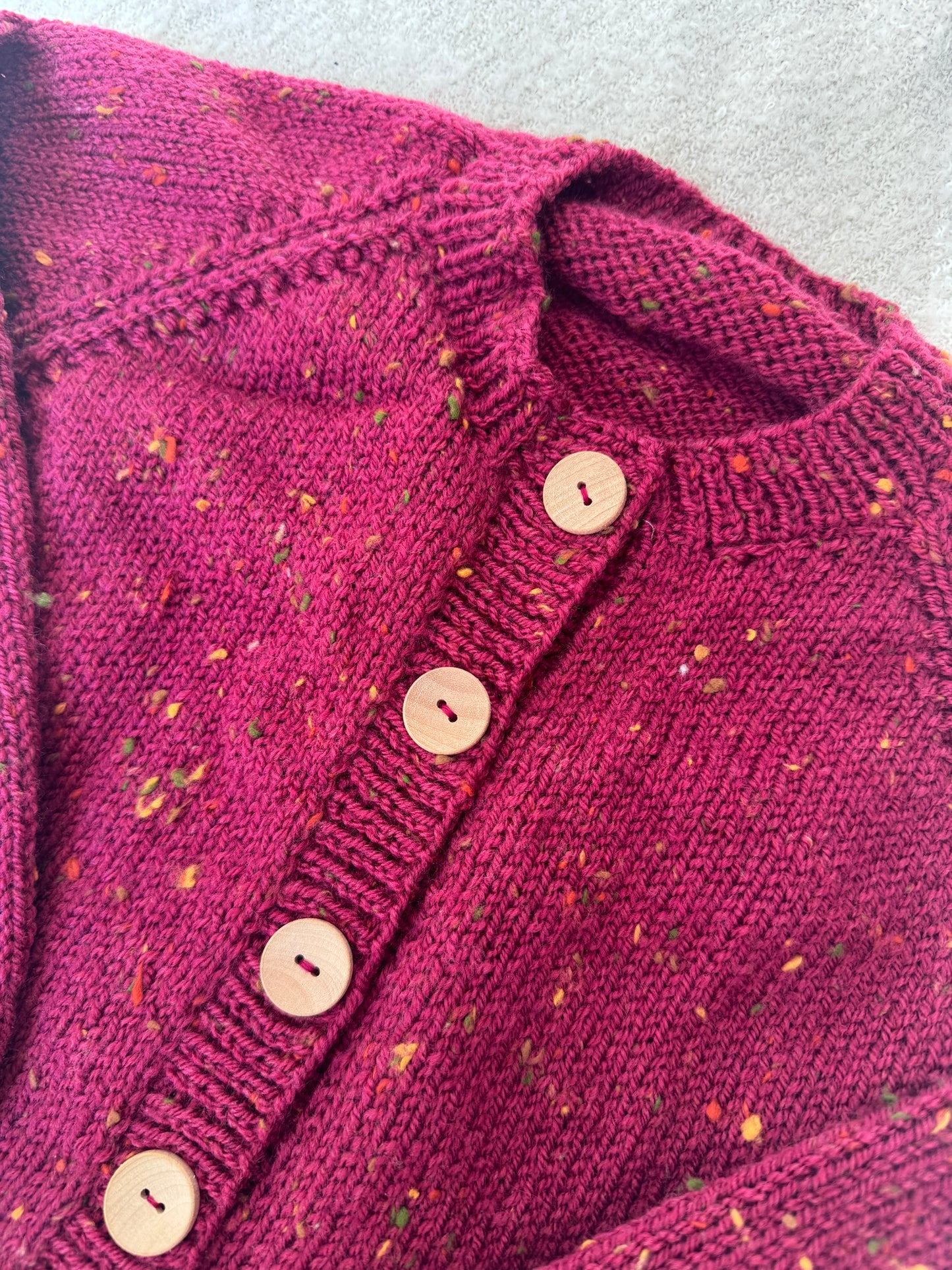 Sale - 3-4 years raspberry fleck cardigan