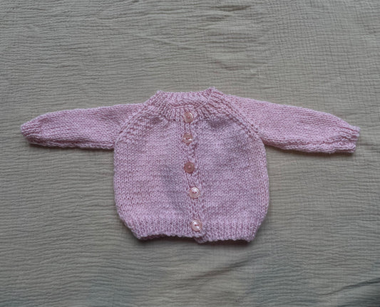 Newborn light pink cardigan