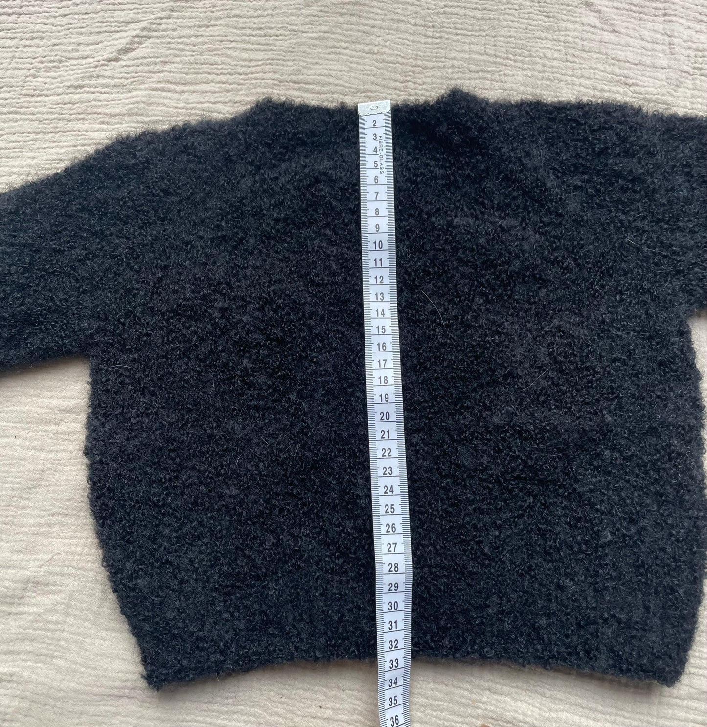 2-3 years black boucle cardigan