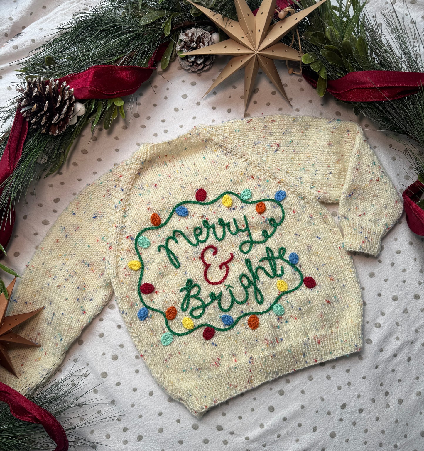 Merry & Bright 18-24 months cream fleck cardigan