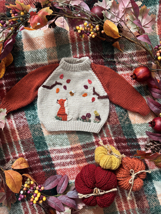 0-6m Autumn Fox Jumper