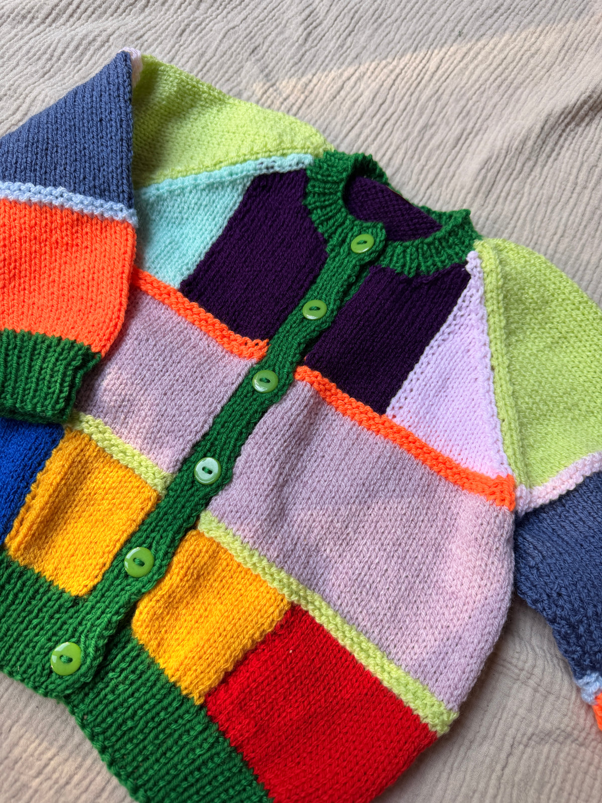3-4 years colour block cardigan