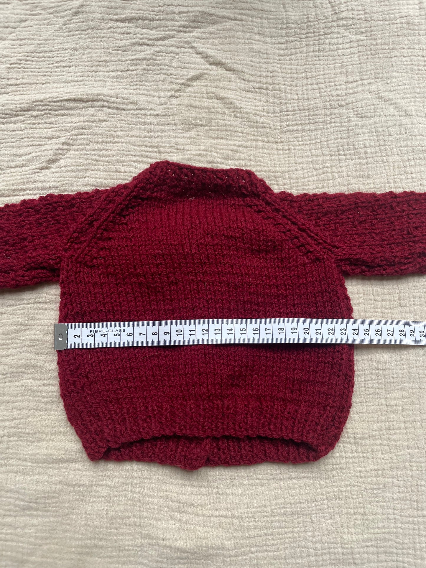 0-3m wine red cardigan