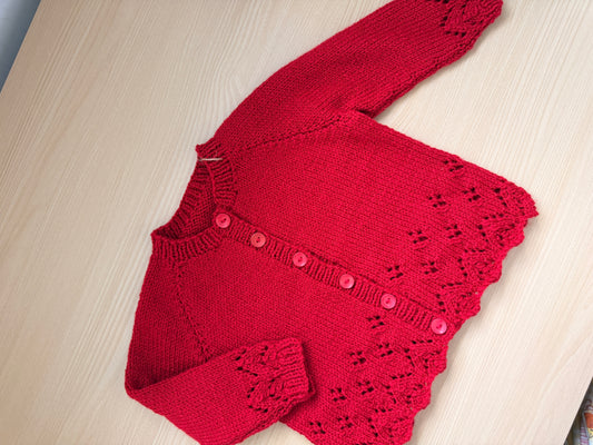 1-2 years berry red cardigan