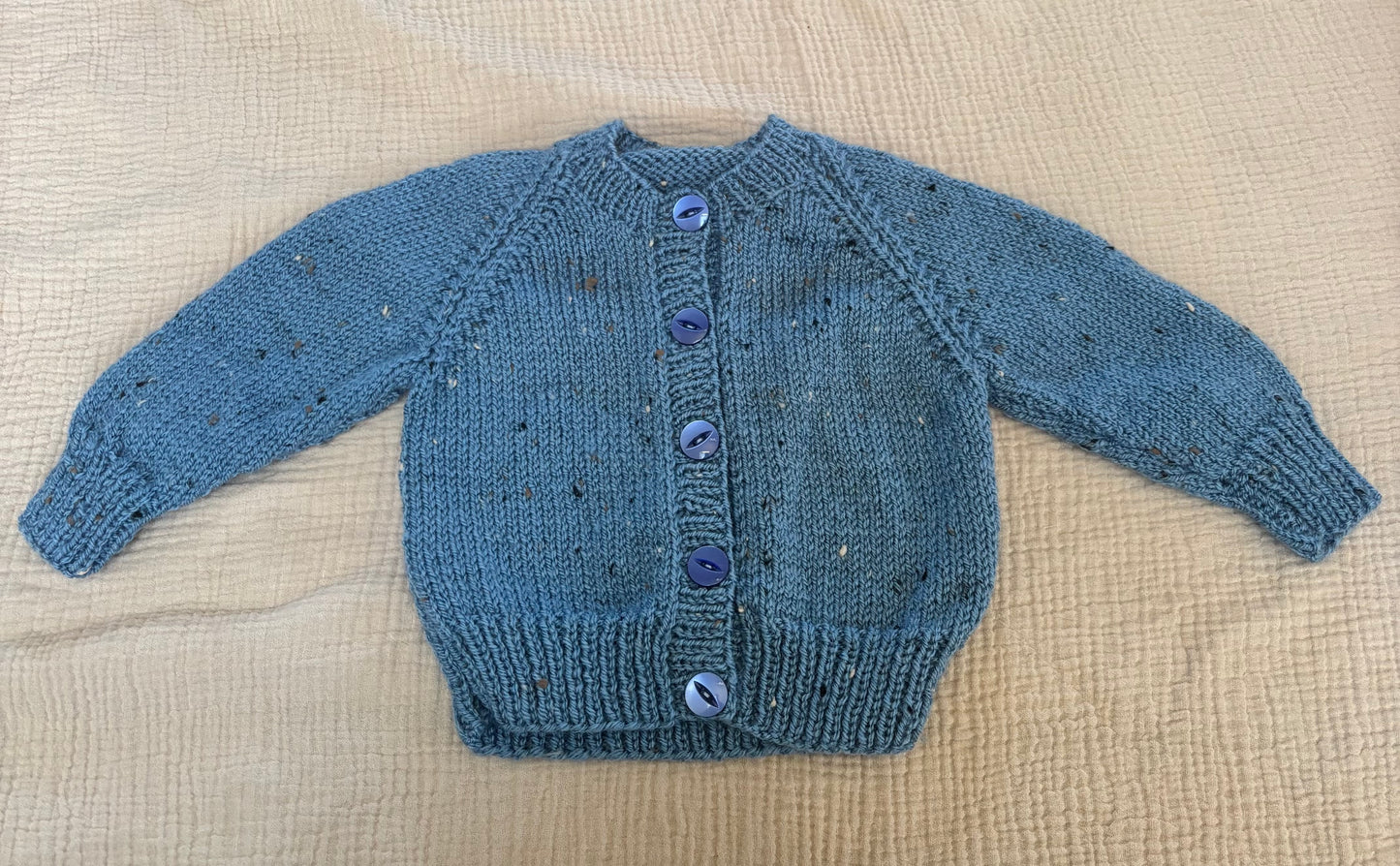 3-6m blue cardigan with flecks