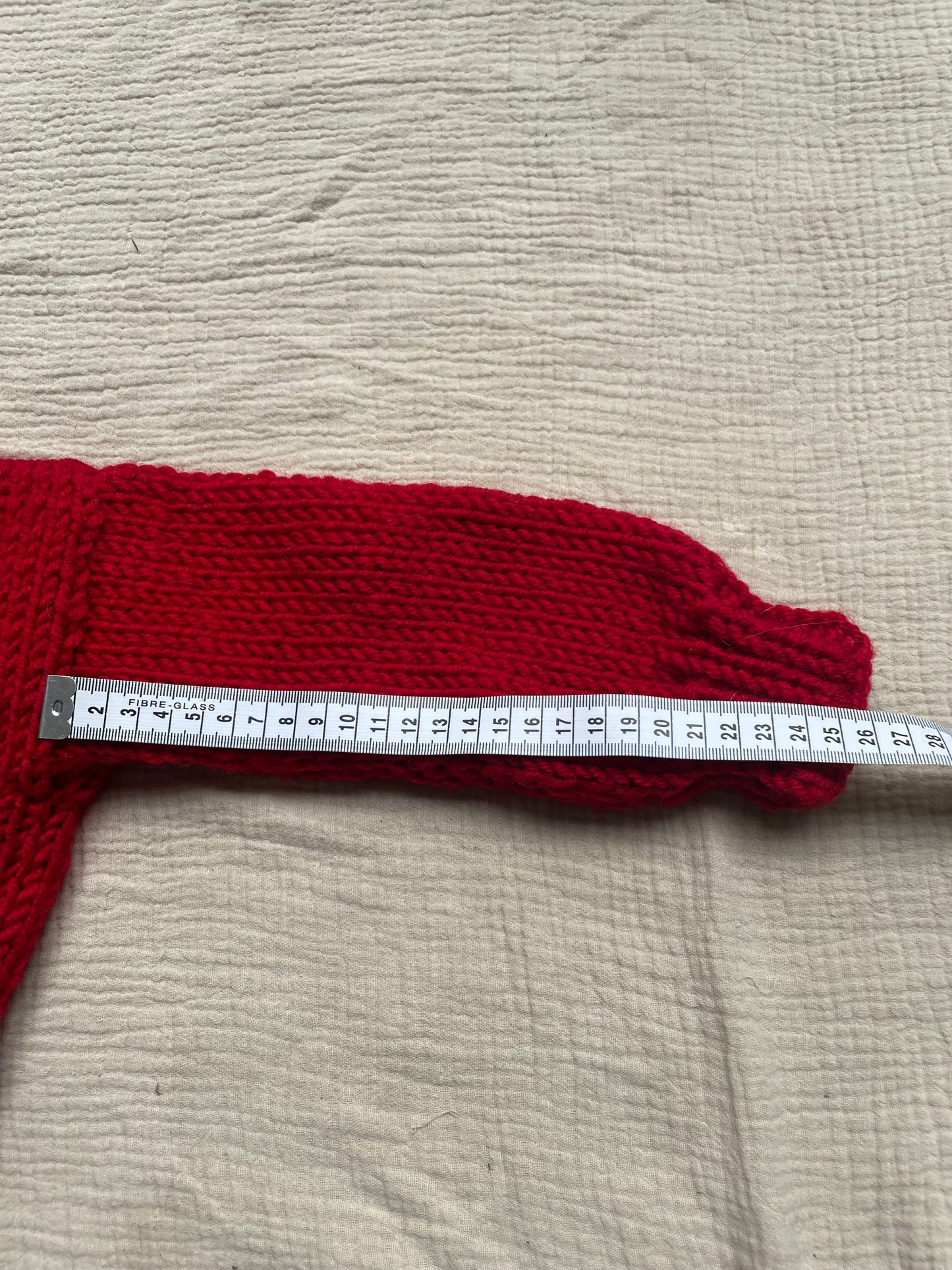 6-12m red cardigan with cream hearts