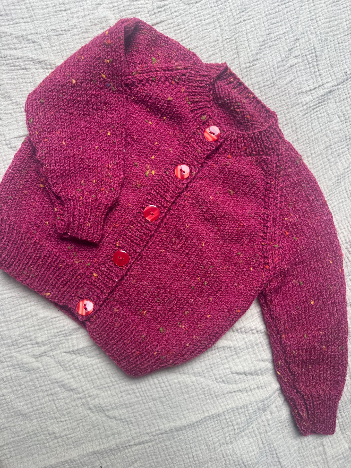 1-2 years raspberry with fleck cardigan