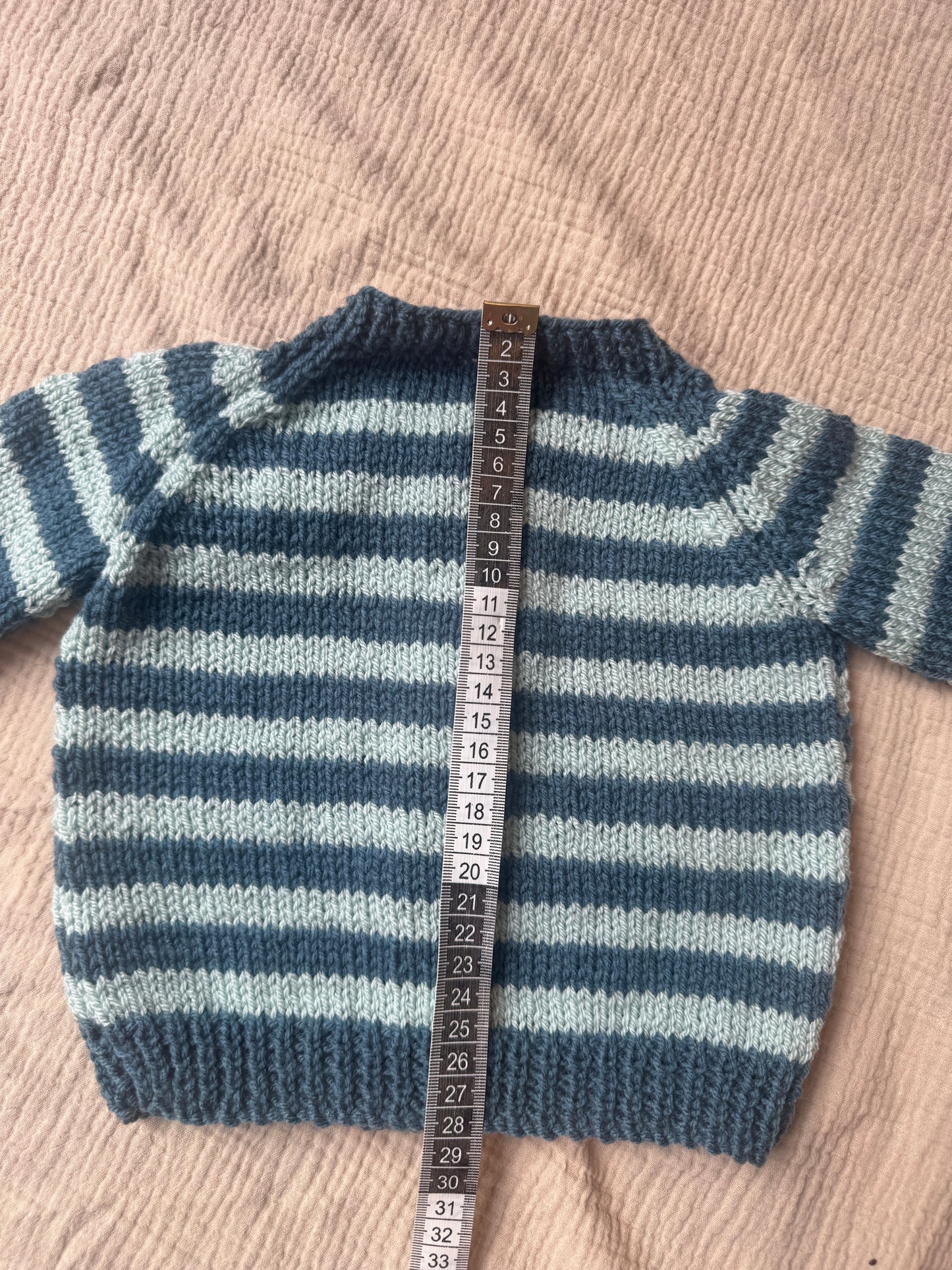 6-12months mallard & duck egg striped cardigan