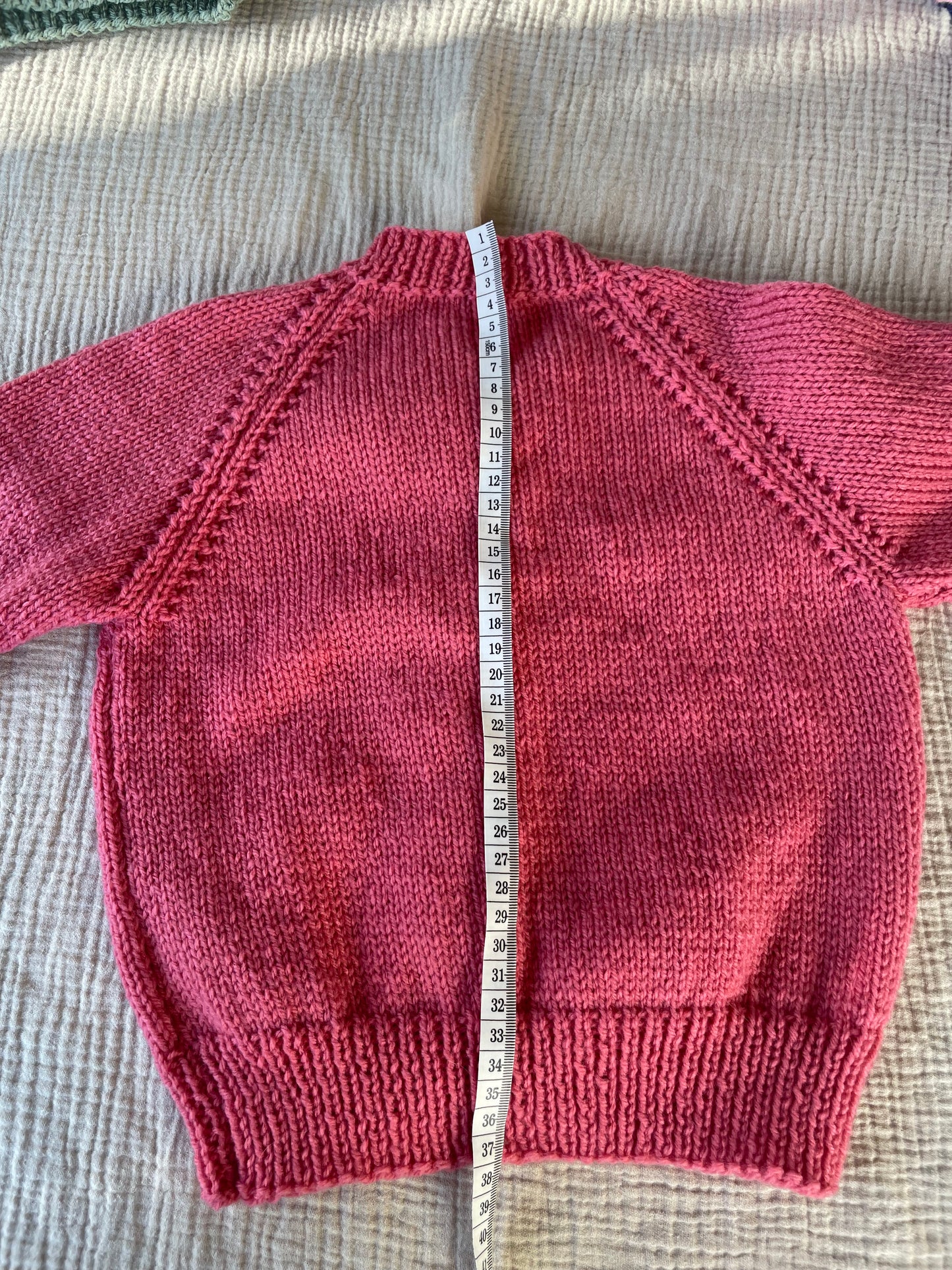 2-3 years rhubarb cardigan + collar