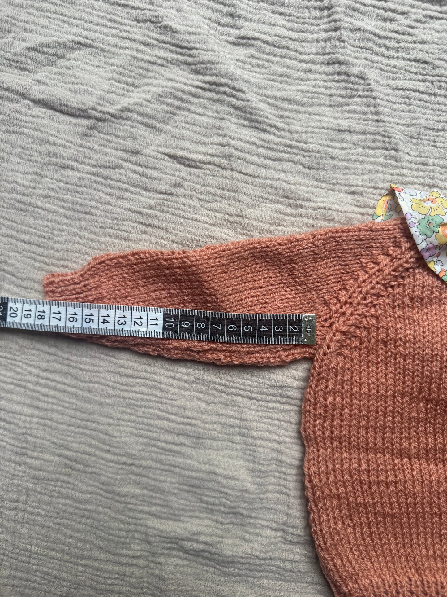 6-9 months vintage peach with liberty collar cardigan
