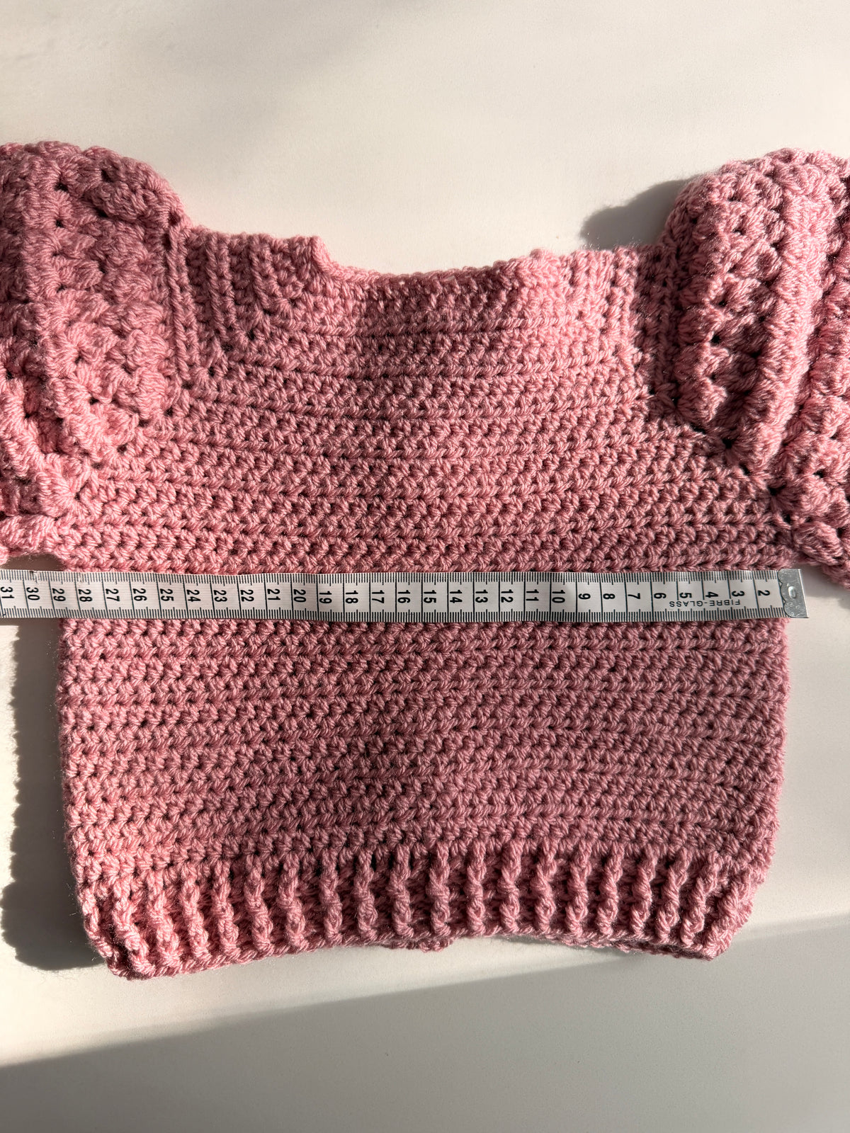 9-15 months pale rose crochet cardigan