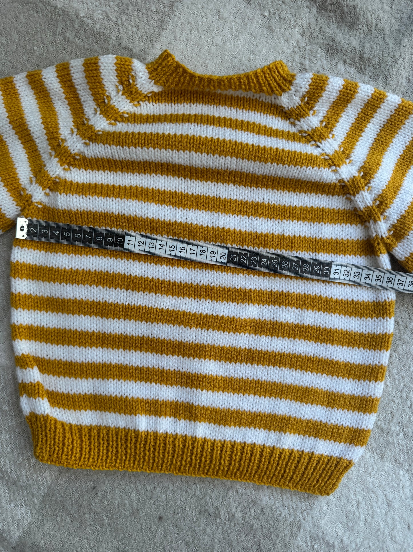 2-3 mustard and white stripe jumper