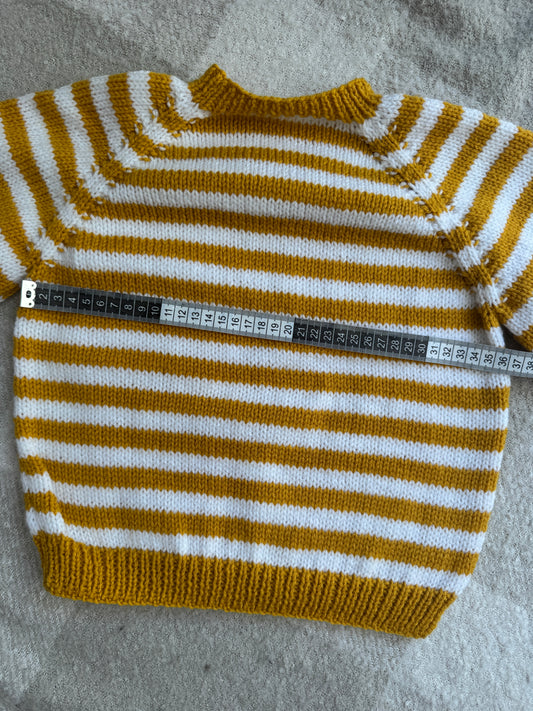 2-3 mustard and white stripe jumper