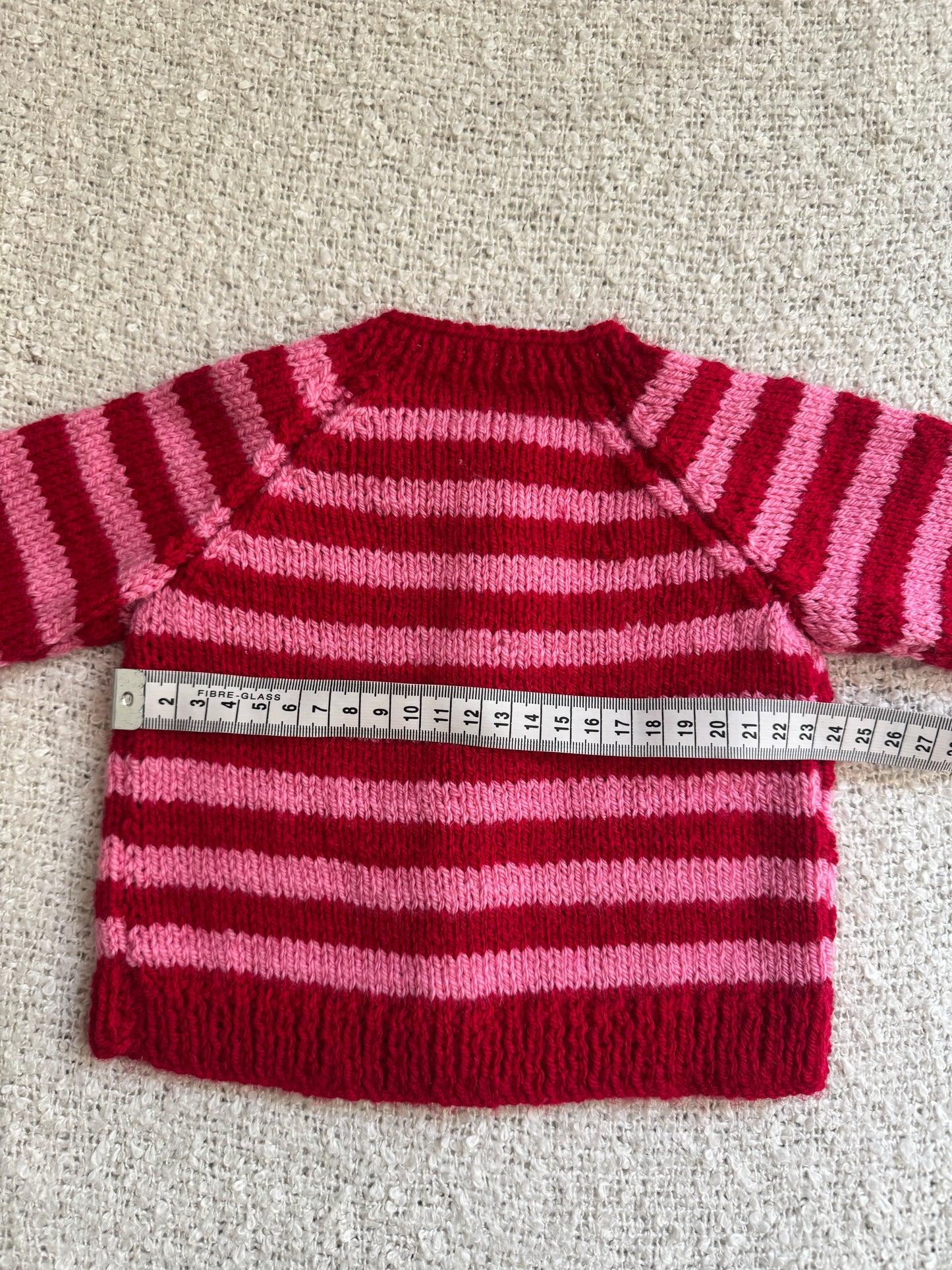 0-6m pink/red stripe cardigan
