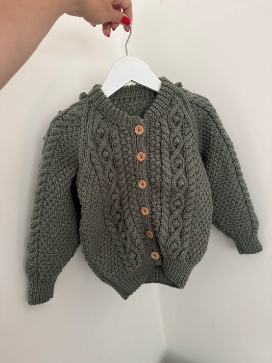 2-4 years pine green Cardigan