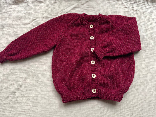 2-3 years red sparkle cardigan