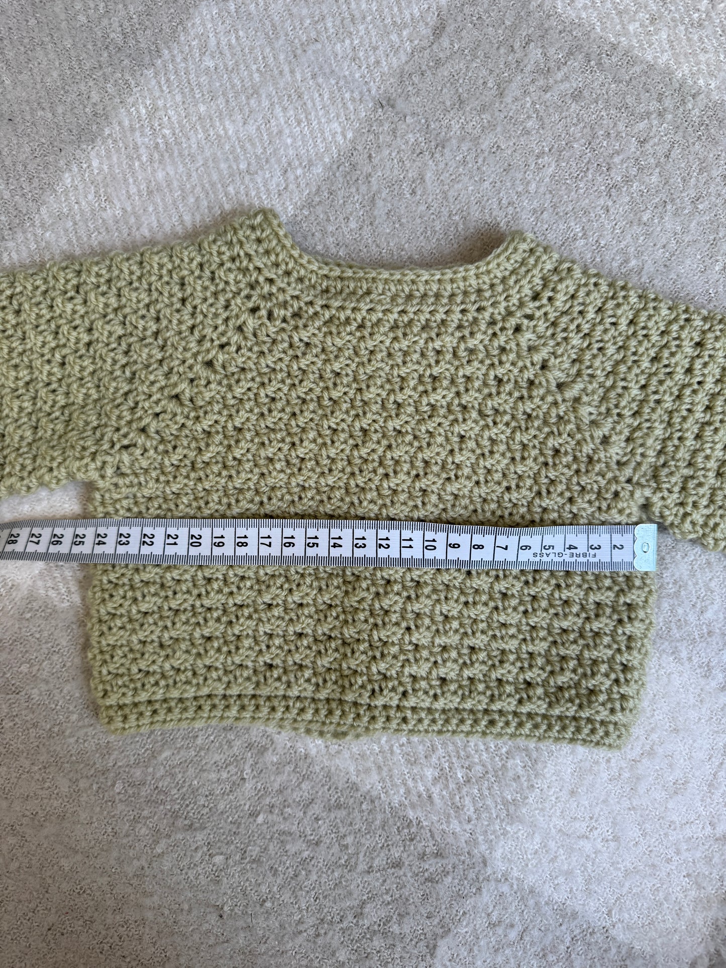 0-6m pale green crochet cardigan