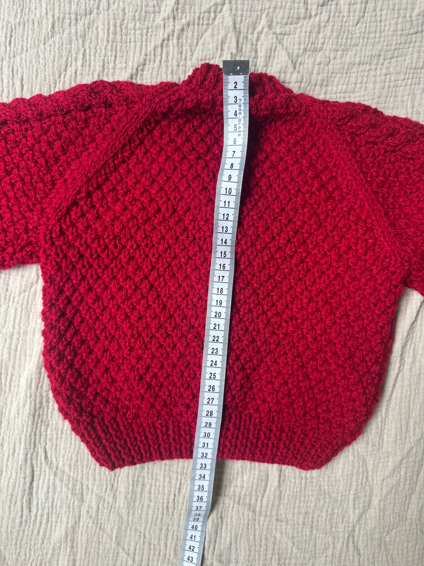 9-15 months claret aran cardigan