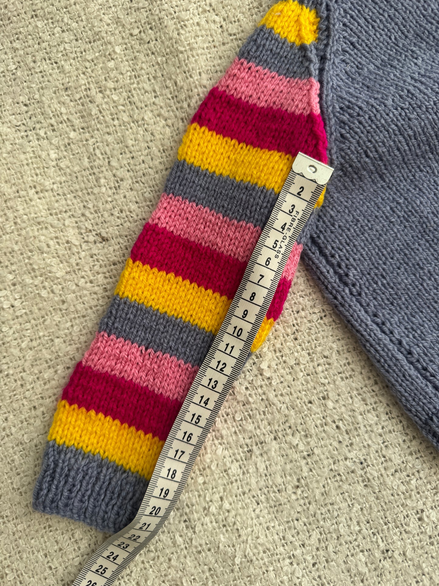 6-12months blue/rainbow cardigan