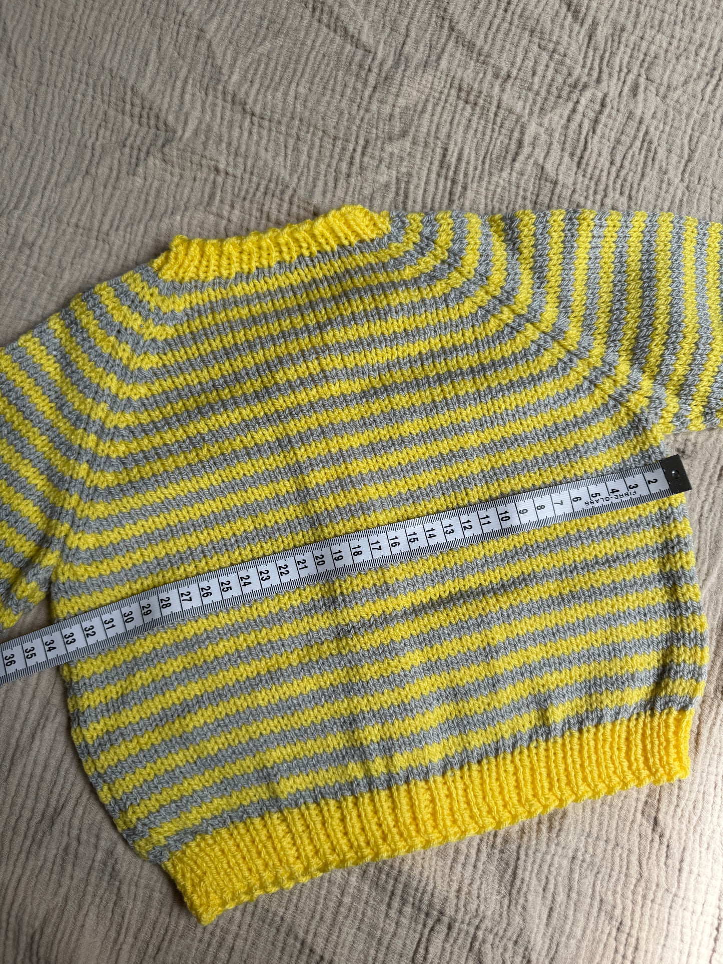 1-2 years grey and yellow stripe cardigan