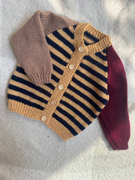 6-12months colour block stripe cardigan