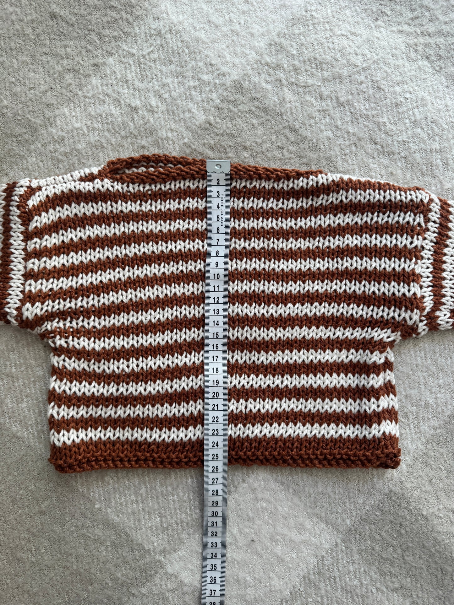 9-12m cream and brown cotton stripe jumper