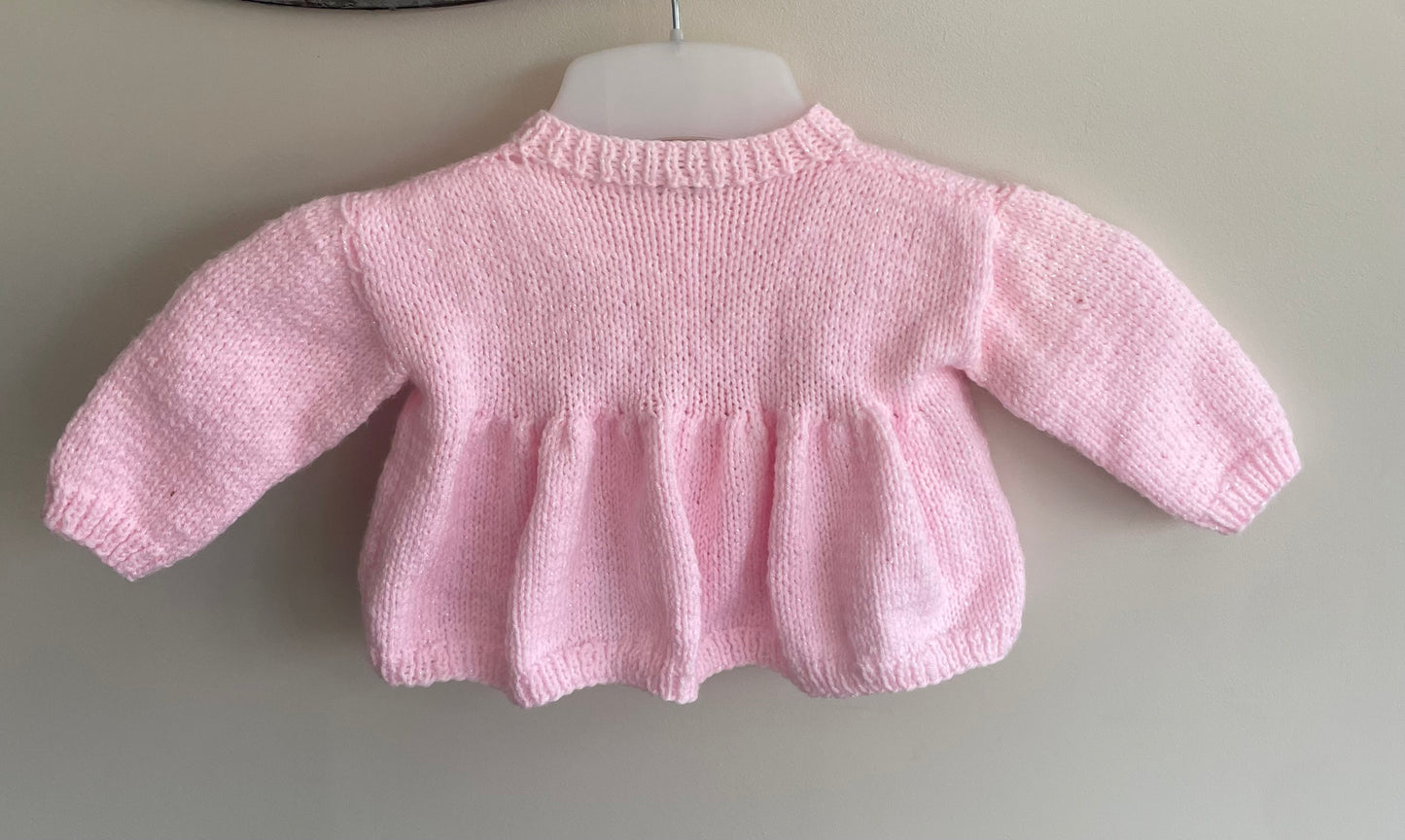 6-12 months light pink and iridescent cardigan