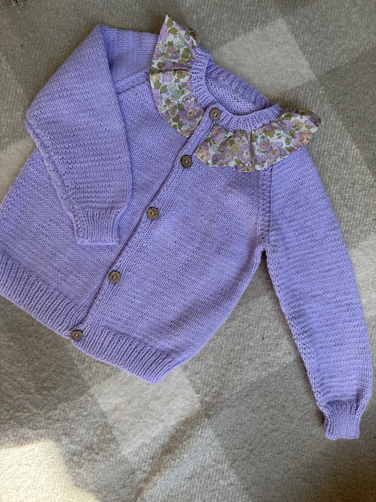 2-4 years lilac with liberty collar cardigan