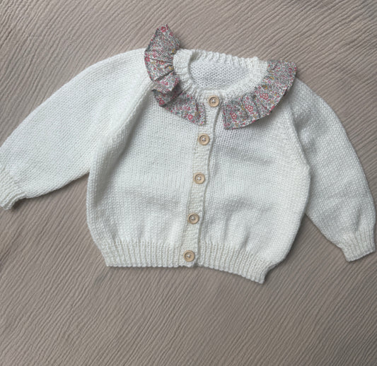 9-15m cream liberty collar cardigan