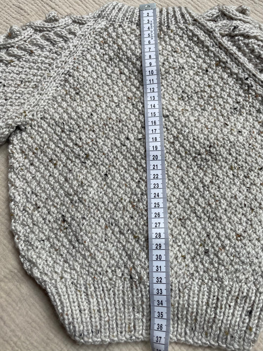 1-2 years neutral fleck aran cardigan