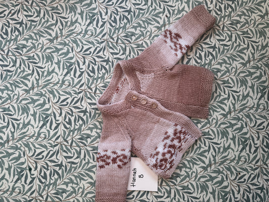 0-3m brown pattern cardigan