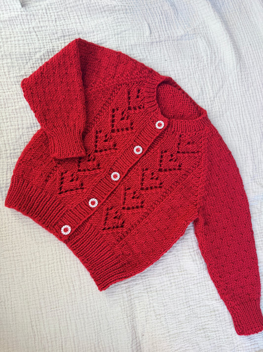12-18m berry red cardigan
