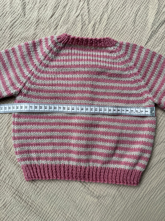 6-12months pale rose and parchment stripe cardigan