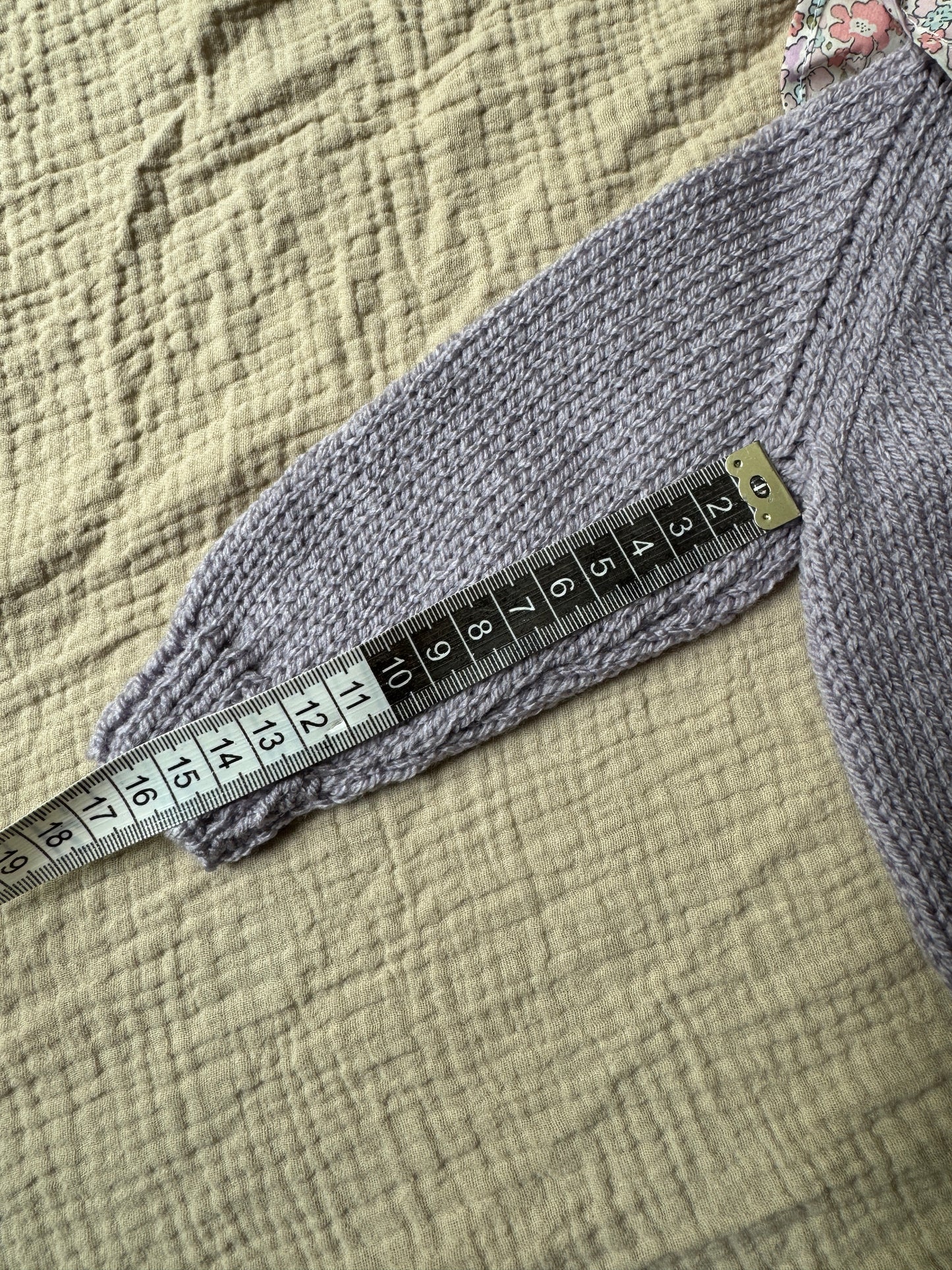 0-3m lilac cardigan with liberty collar