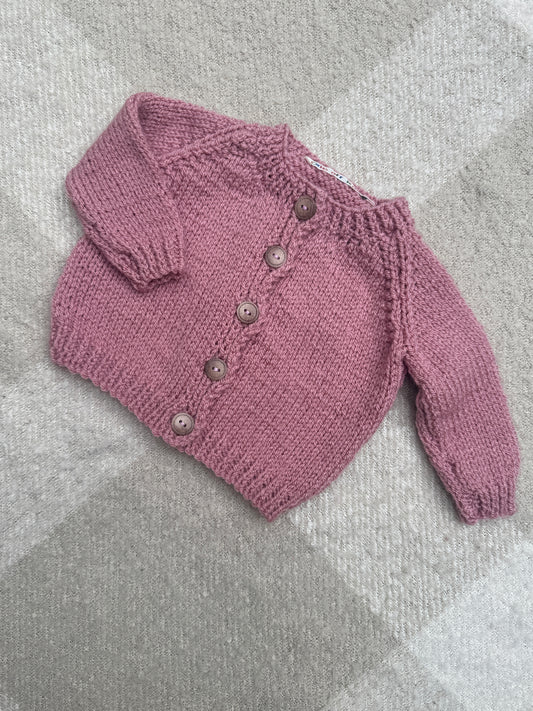 0-3m pale rose cardigan
