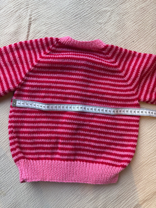 2-3 years pink and red stripe knit