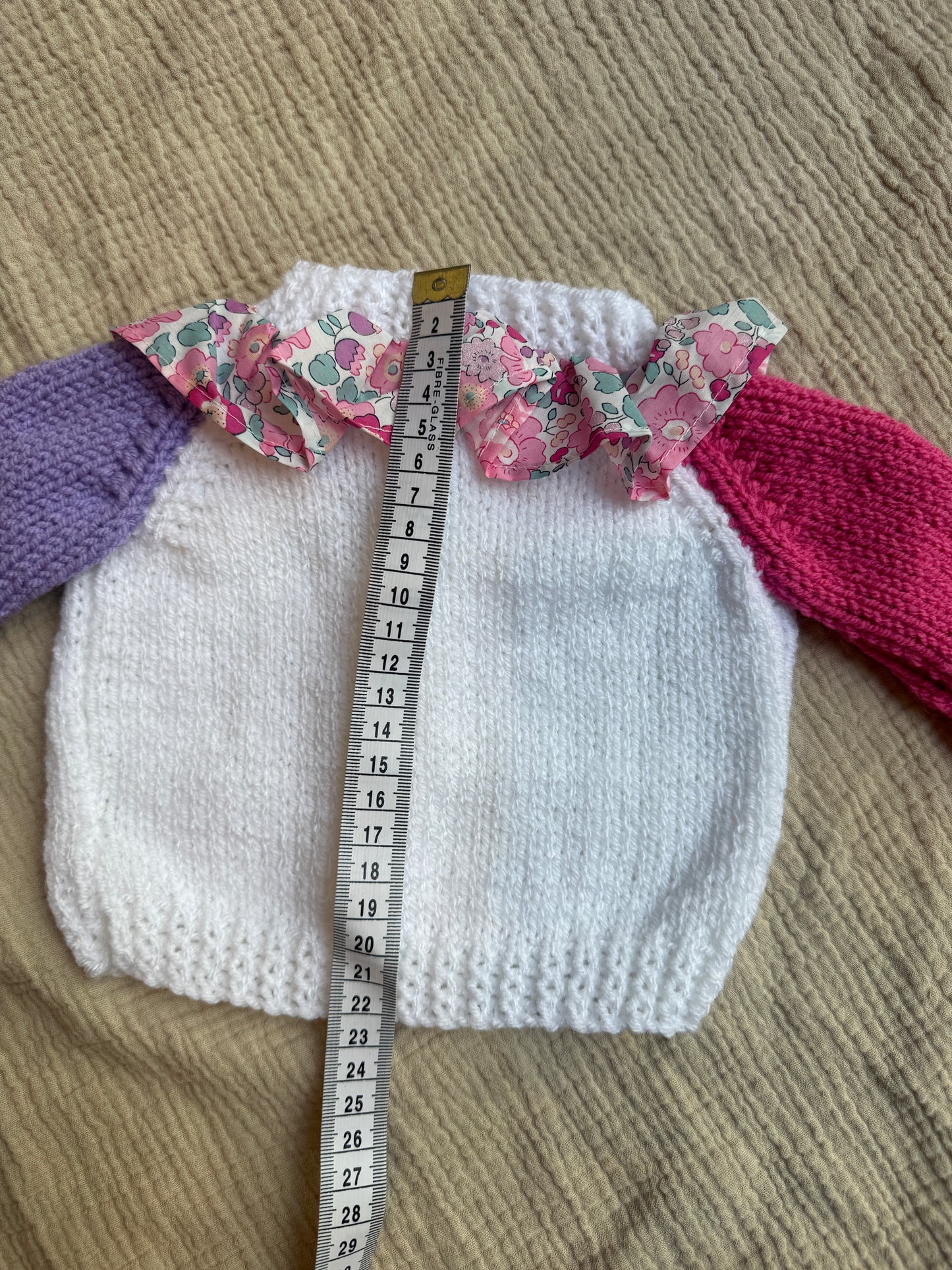 0-1m colour block with liberty collar cardigan